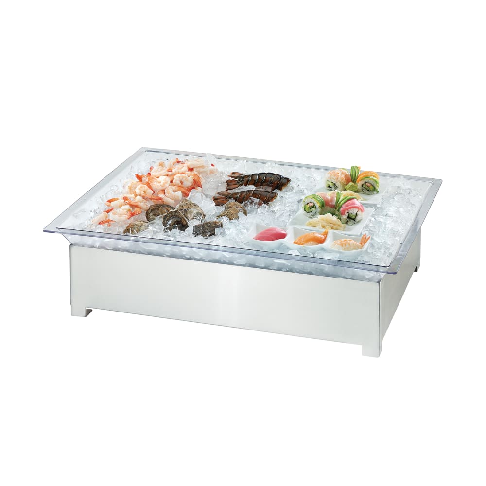 Cal-Mil 3033-55 Rectangular Cooling Tub - 20 1/2"L x 20 1/2"W x 8 1/2"H, Stainless