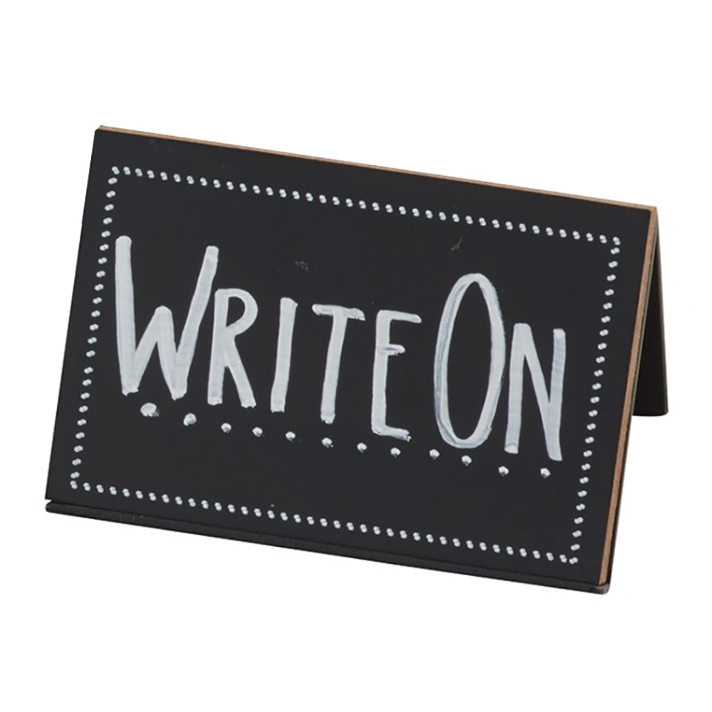 Cal-Mil 3047 Write-On Chalkboard Table Tent - 3"W x 2"H, Black