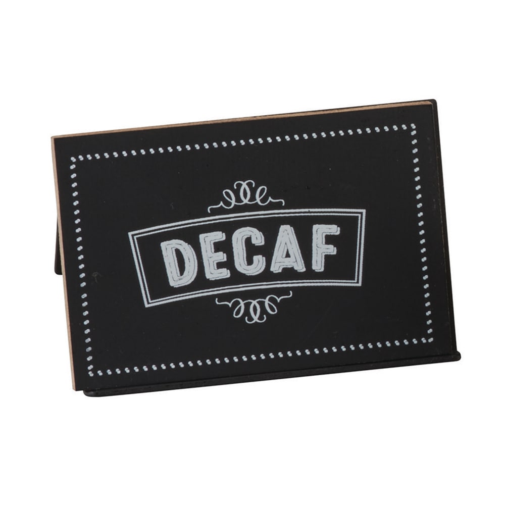 Cal-Mil 3047-2 "DECAF" Chalkboard Table Tent - 3"W x 2"H, Black/White