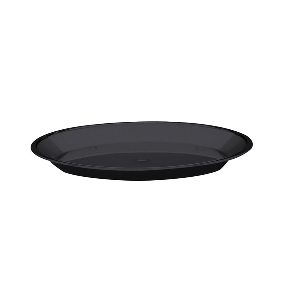 Cal-Mil 315-10-13 10" Round Turn N Serve Shallow Tray, Black Acrylic
