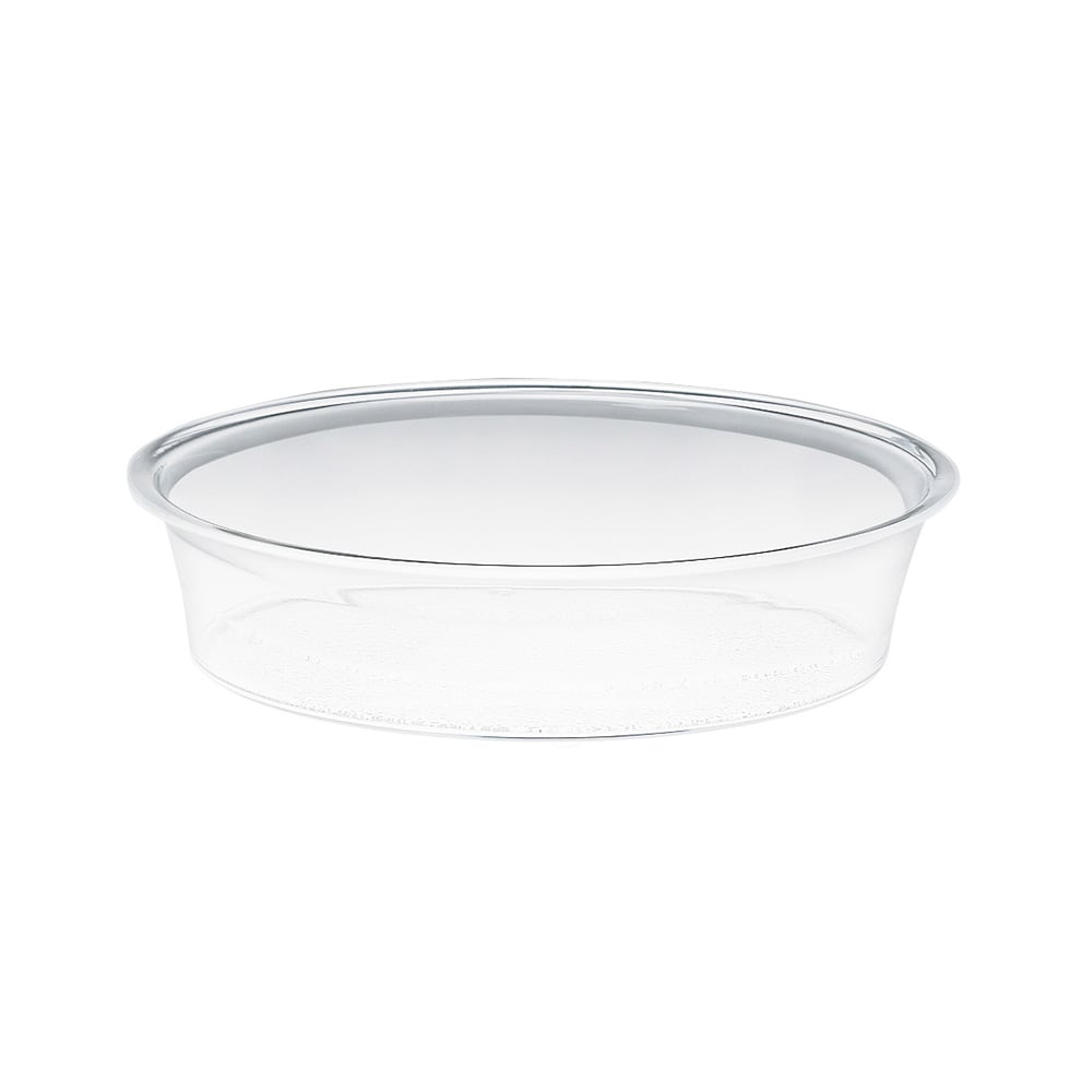 Cal-Mil 316-12-13 12" Round Turn N Serve® Tray - 3 1/2"D, Acrylic, Black