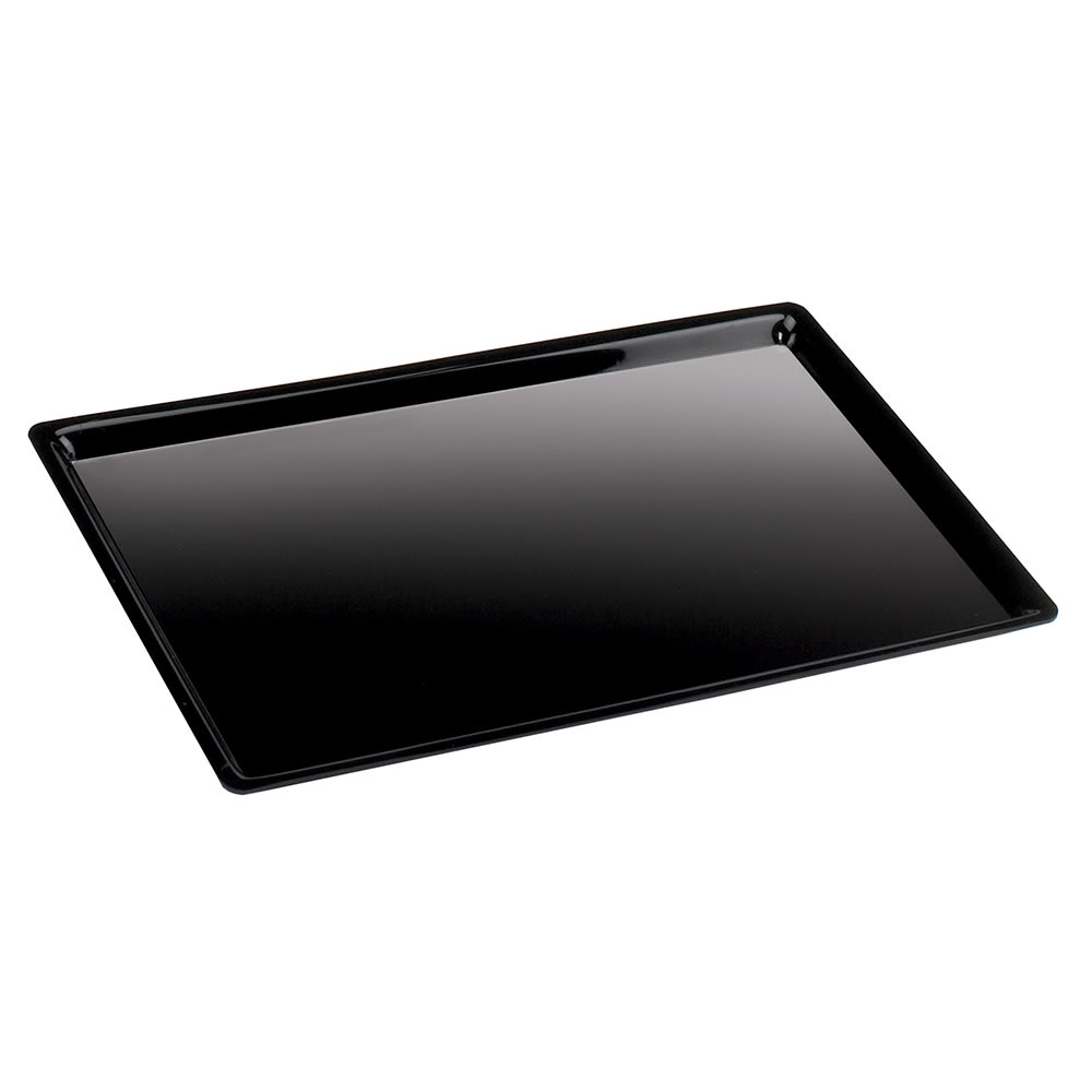 Cal-Mil 325-12-13 Shallow Display Tray, 12" x 20" x 1" Deep, Black Acrylic