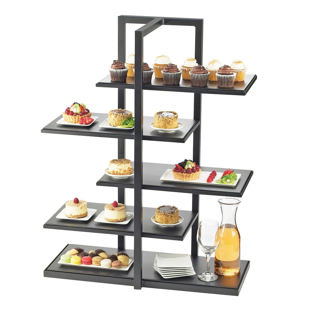 Cal-Mil 3303-96 5 Tier One by One Display Server Shelf - Midnight Bamboo