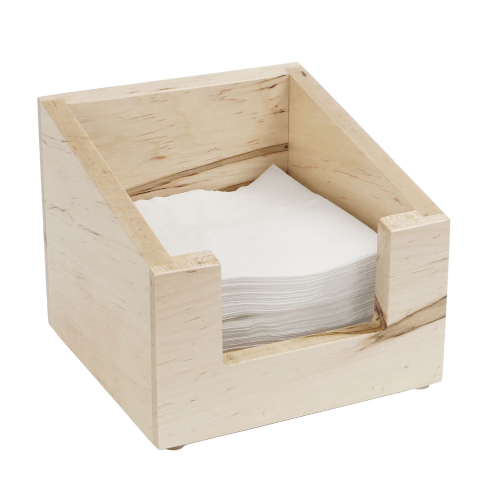 Cal-Mil 3309-71 6 1/4" Square Napkin for 5" Napkin - 5 1/2"H, Maple Wood