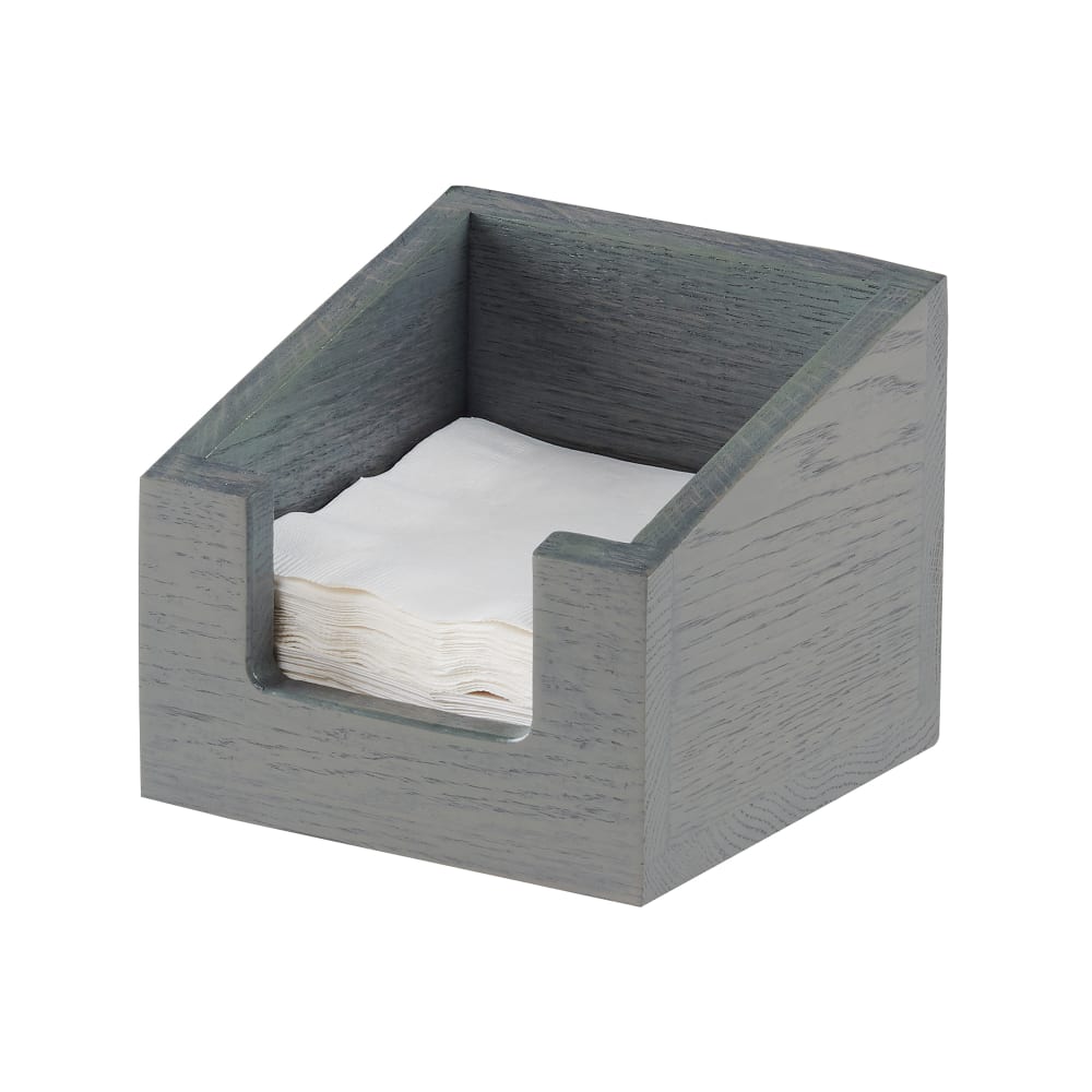 Cal-Mil 3309-83 Tabletop Napkin Holder - 5"W x 5"H, Oak Wood, Gray Wash
