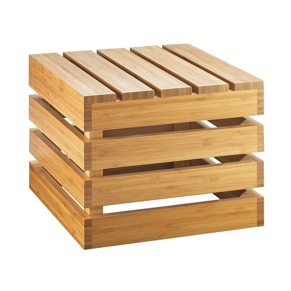 Cal-Mil 3332-10-60 Square Crate Riser - 12x12x10", Bamboo