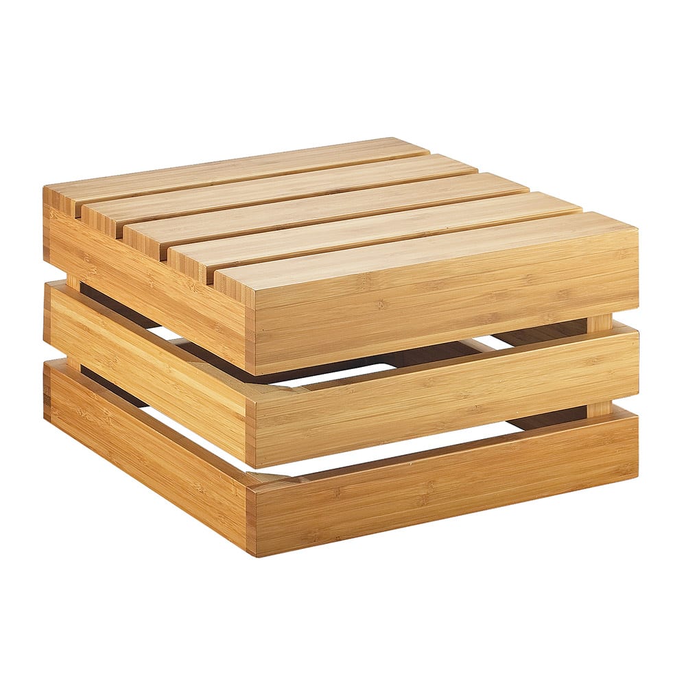 Cal-Mil 3332-7-60 Square Crate Riser - 12x12x7", Bamboo
