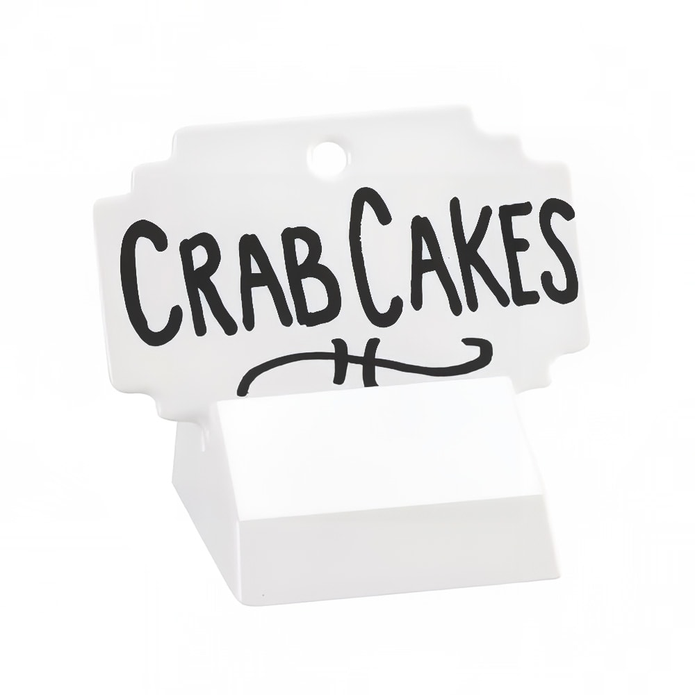 Cal-Mil 3344-15 Tabletop Write-On Sign w/ Base - 3" x 2", Melamine, White