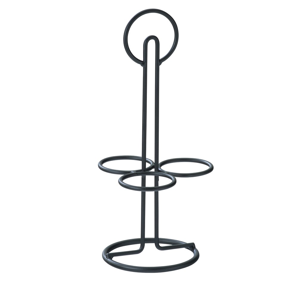 Cal-Mil 3366-13 3 Slot Tasting Glass Caddy - 5 1/4" x 11 3/4", Black