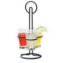 Cal-Mil 3366-13 3 Slot Tasting Glass Caddy - 5 1/4" x 11 3/4", Black thumbnail 2
