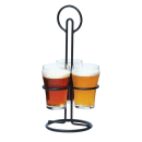 Cal-Mil 3366-13 3 Slot Tasting Glass Caddy - 5 1/4" x 11 3/4", Black thumbnail 3