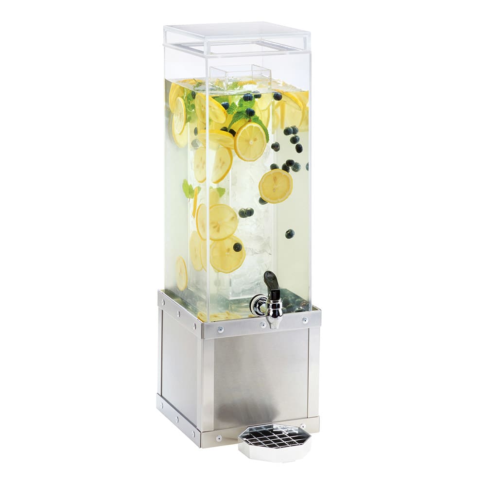 Cal-Mil 3394-3-55 3 gal Beverage Dispenser w/ Ice Tube - Plastic Container, Stainless Base