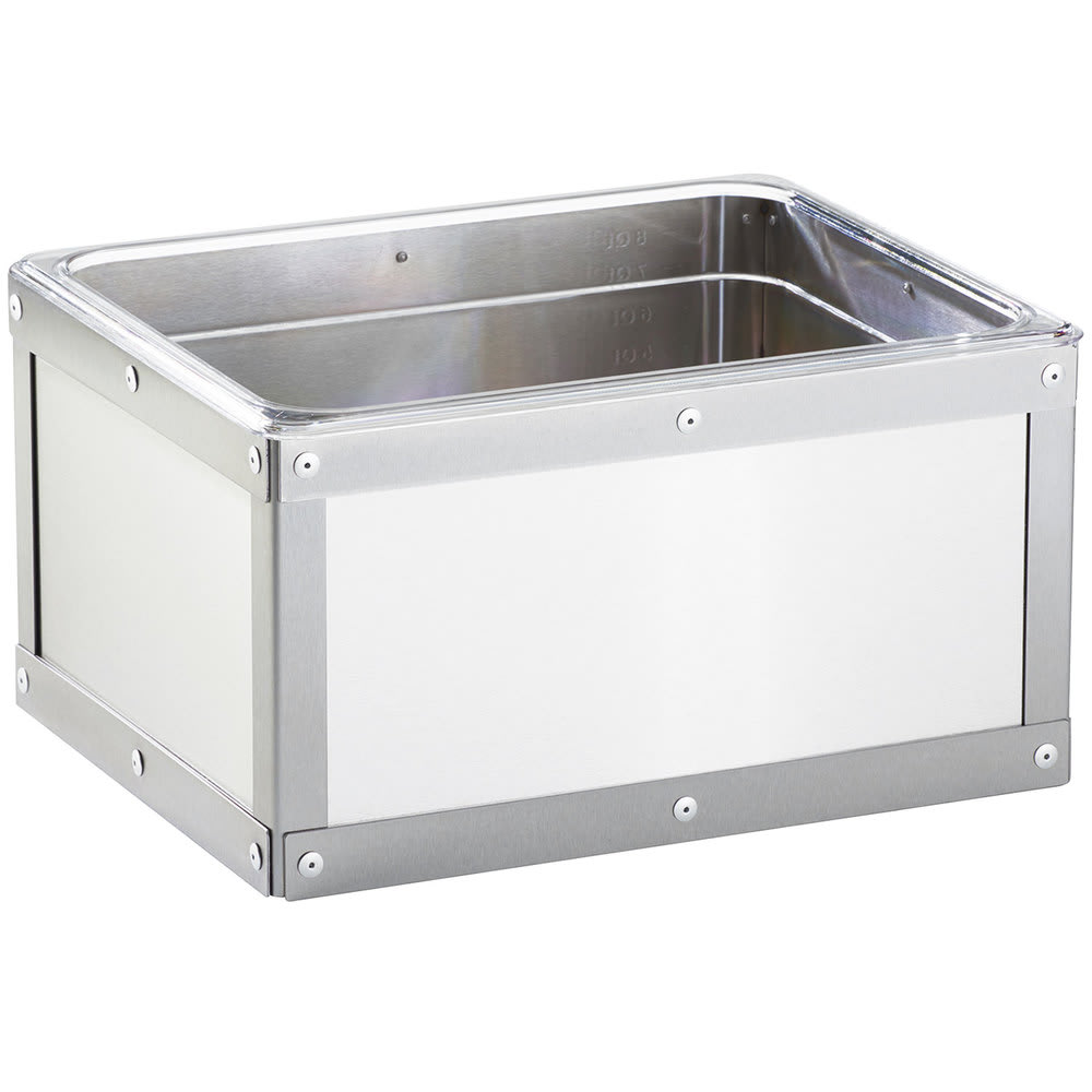 Cal-Mil 3395-10-55 Rectangular Ice Housing - 12 3/4"L x 10 3/4"W x 6 3/4"H, Stainless