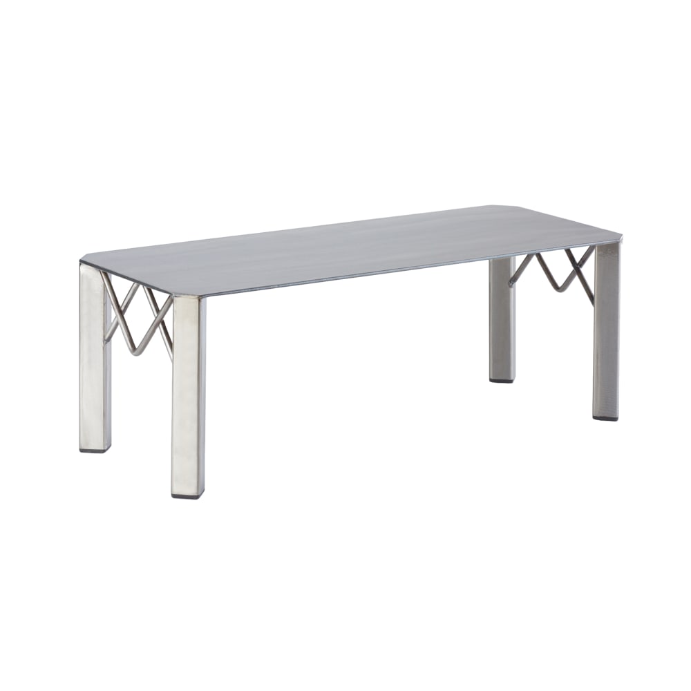 Cal-Mil 3418-7 Rectangular Buffet Riser - 20"W x 8"D x 7"H, Polished Metal