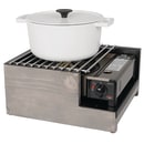 Cal-Mil 3435-110 Butane Stove Frame - 12 3/4" x 14 3/4" x 6 1/2", Gray Washed Pine Wood/Sleek Black Metal thumbnail 2