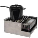 Cal-Mil 3435-110 Butane Stove Frame - 12 3/4" x 14 3/4" x 6 1/2", Gray Washed Pine Wood/Sleek Black Metal thumbnail 3