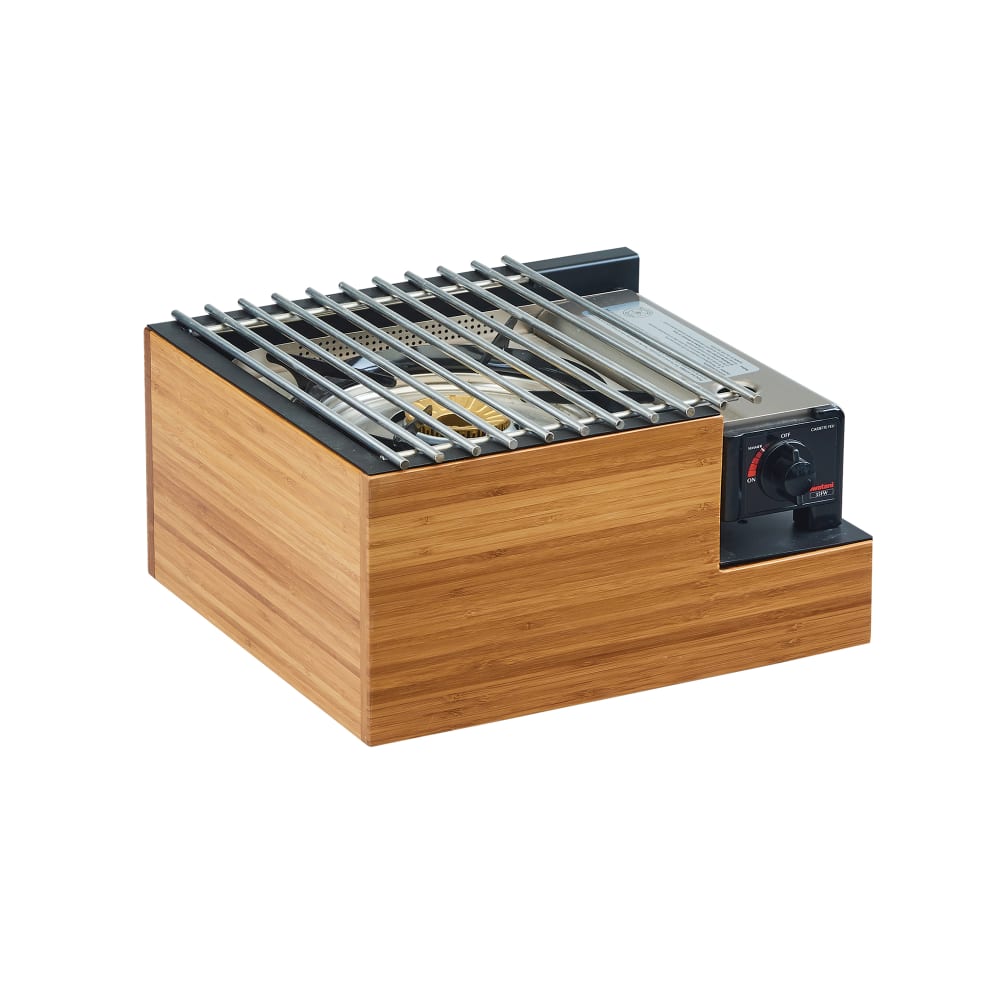 Cal-Mil 3435-60 Frame w/ Steel Grill Top for Butane Stove - 14 1/2"W x 13"D x 7 1/2"H, Bamboo