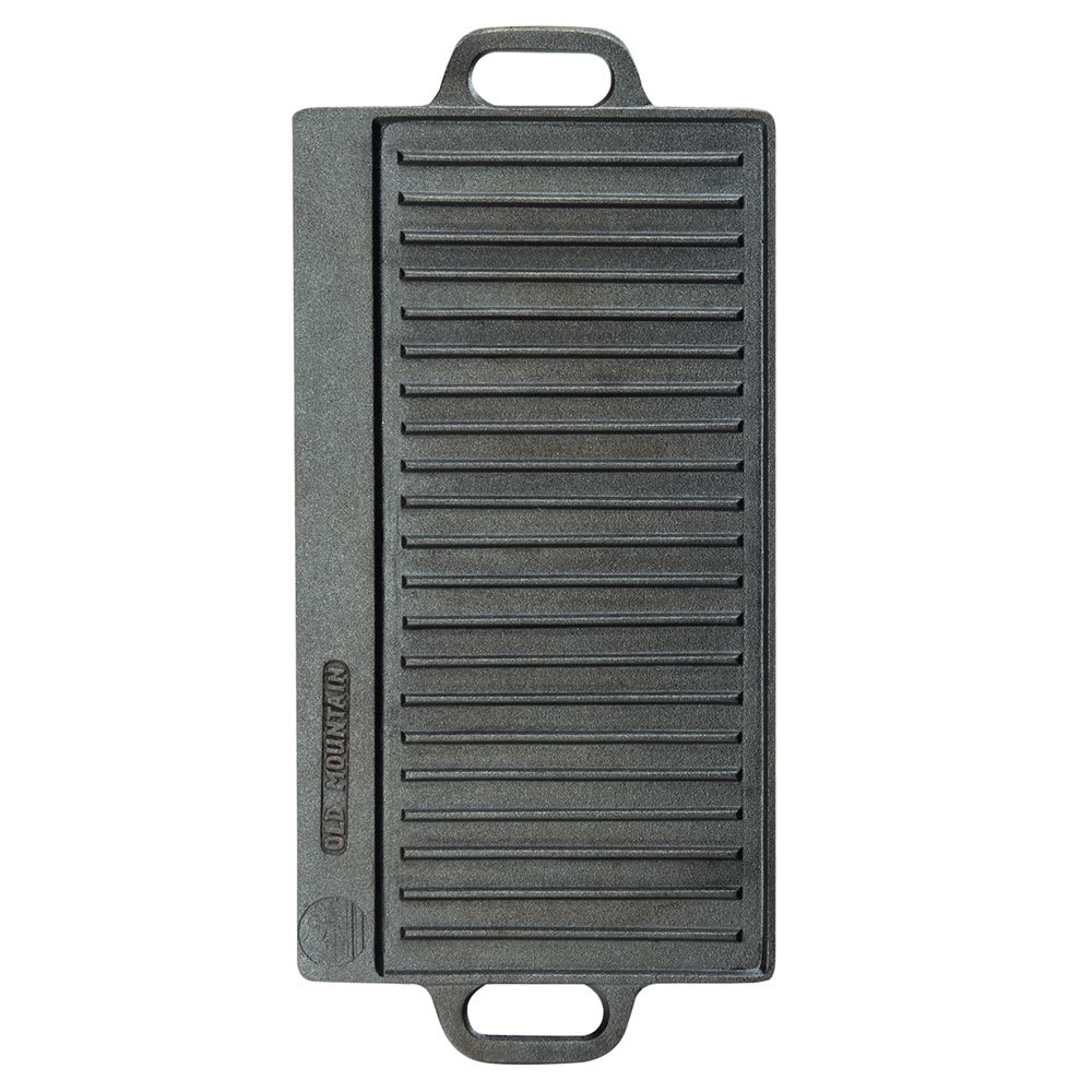 Cal-Mil 3451-55GRIDDLE Double-Sided Griddle Top w/ Handles - 16" x 9", Cast Iron