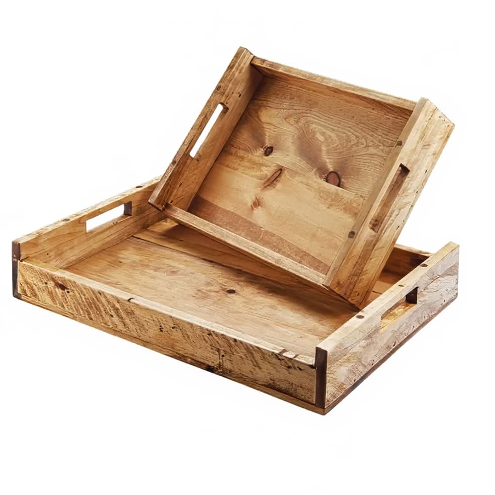 Cal-Mil 3454-1220-99 Rectangular Serving Tray w/ Handles - 23 1/4"W x 14 1/2"D, Reclaimed Wood