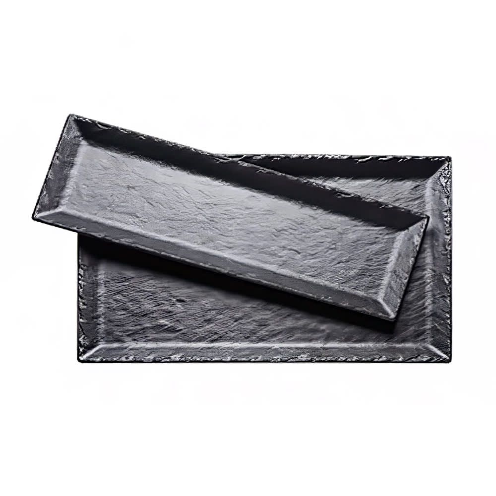 Cal-Mil 3459-1515-65M 15" Square Platter - Melamine, Black Faux Slate
