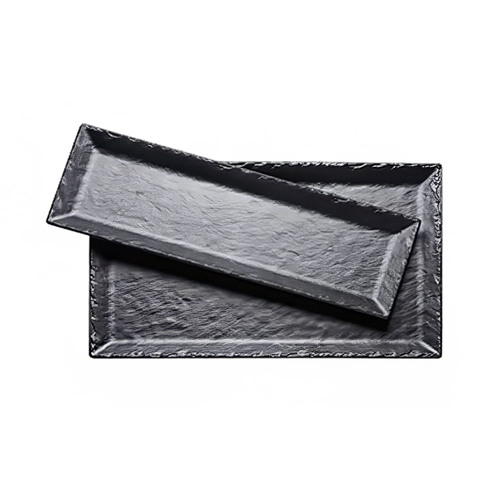 Cal-Mil 3459-217-65M 21" x 7" Rectangular Platter - Melamine, Black Faux Slate