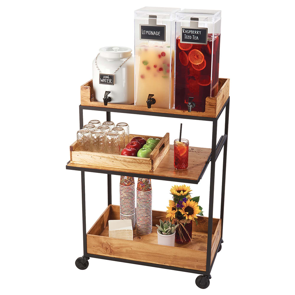 Cal-Mil 3461-99 Madera Beverage Serving Cart w/ (3) Shelves - 27"W x 16"D x 41"H, Metal/Wood