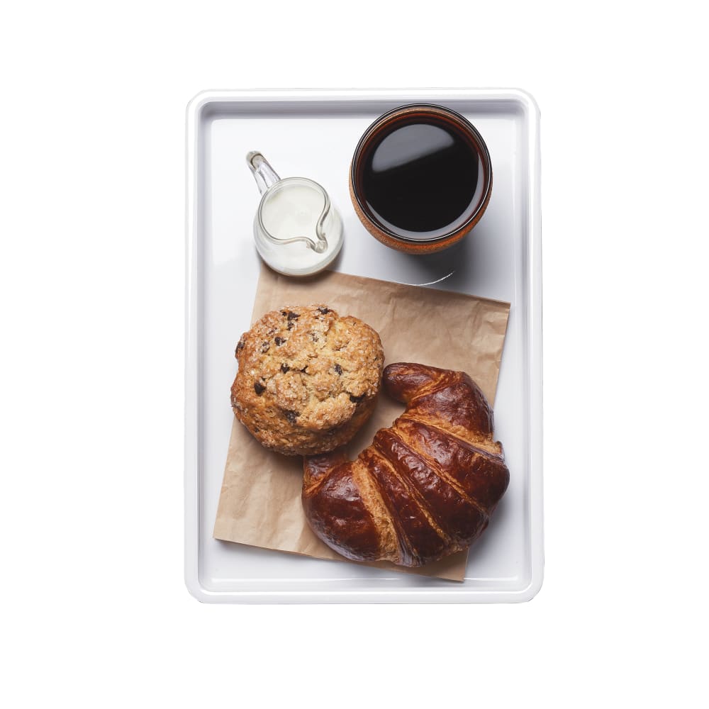 Cal-Mil 3463-15W Melamine Rectangular Room Service Tray - 13" x 9", White