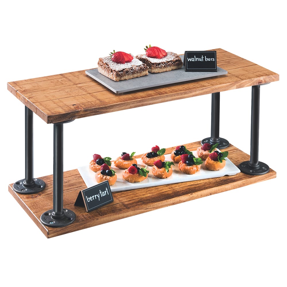 Cal-Mil 3473-99 2 Level Display Riser Shelf - 24"L x 10"W x 12"H, Wood/Metal