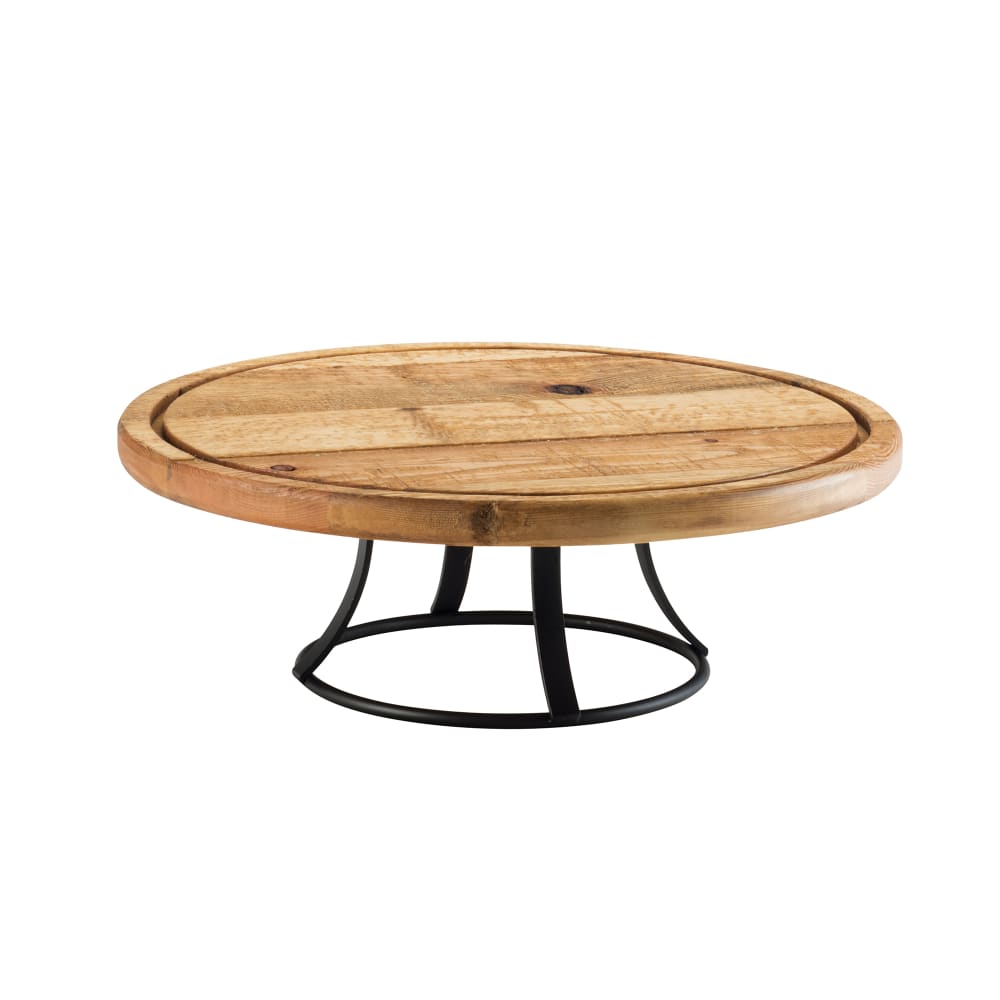 Cal-Mil 3481-99 13" Round Cake Pedestal - 4 1/2"H, Metal/Reclaimed Wood