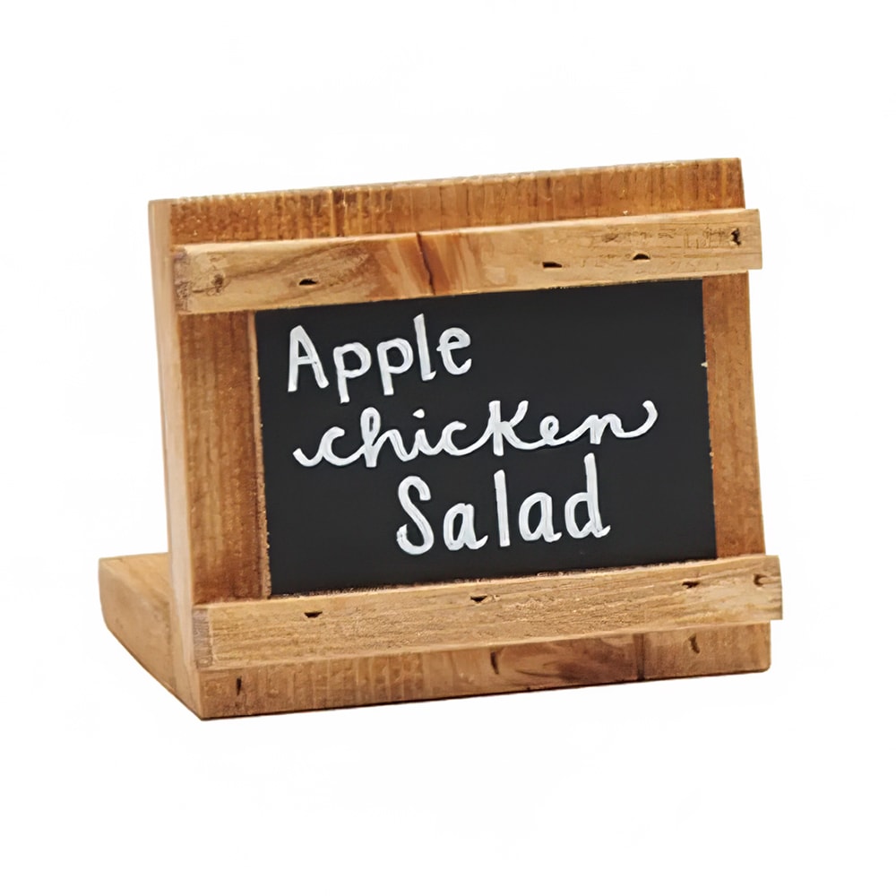 Cal-Mil 3489-23-99 Tabletop Write On Sign - 3 1/2" x 2", Reclaimed Wood