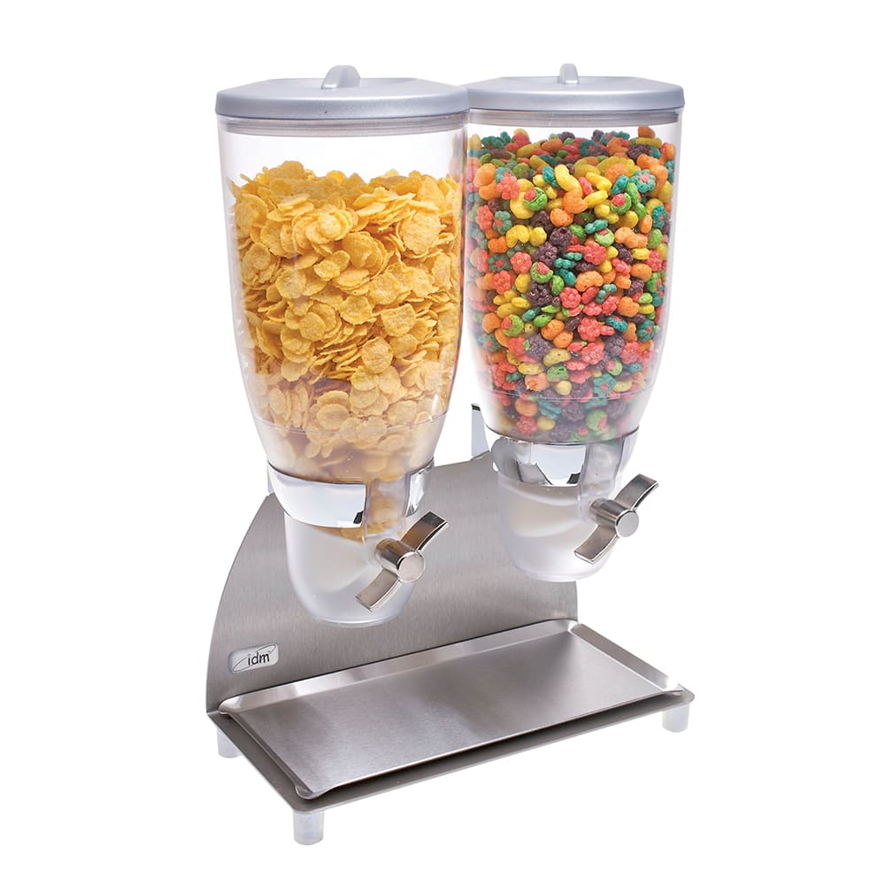 Cal-Mil 3511-2-55 Freestanding Cereal Dispenser w/ (2) 3 1/2 liter Containers, Stainless Steel