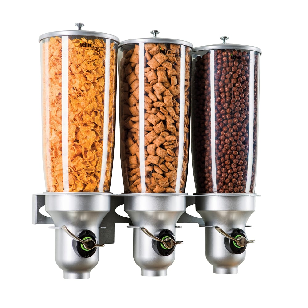 Cal-Mil 3518-3-39FF Wall-Mount Cereal Dispenser, (3) 5 liter Hoppers