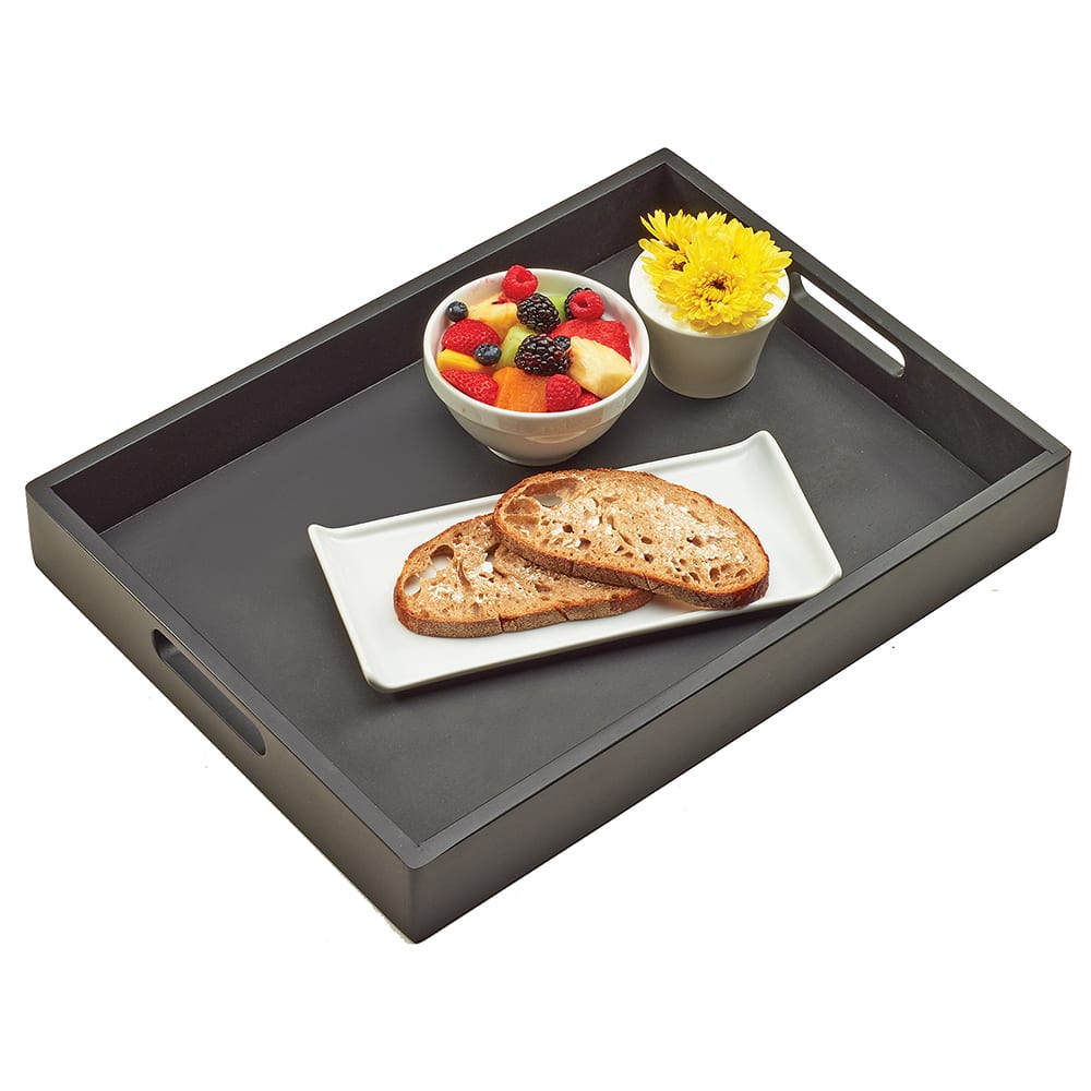 Cal-Mil 3559-1-96 Rectangular Room Service Tray - 19" x 14", Midnight Bamboo