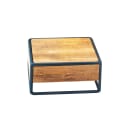Cal-Mil 3562-3-99 8" Square Buffet Riser - 3 3/4"H, Wood/Black Metal thumbnail 3