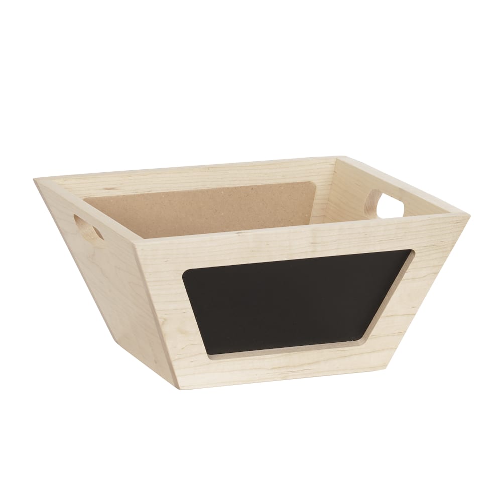 Cal-Mil 3593-12-71 12" Square Display Merchandiser w/ Chalkboard Sign, Maple Wood