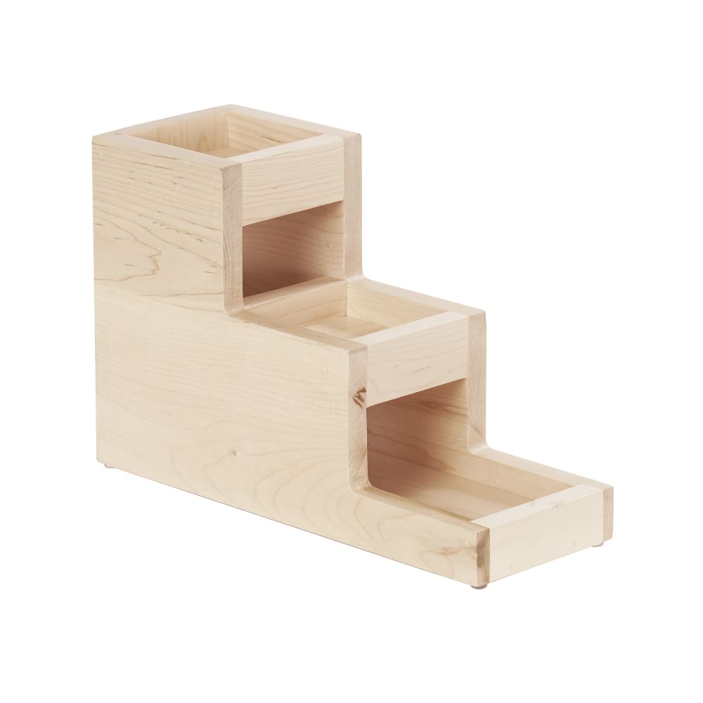 Cal-Mil 3612-71 Rectangular 3 Compartment Condiment Jar Display - Clear/Blonde