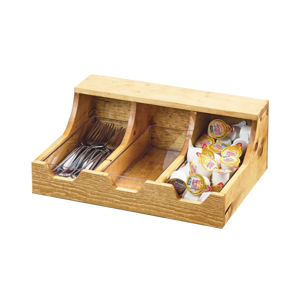 Cal-Mil 3613-3-99 Condiment Organizer w/ (3) Bins - Brown