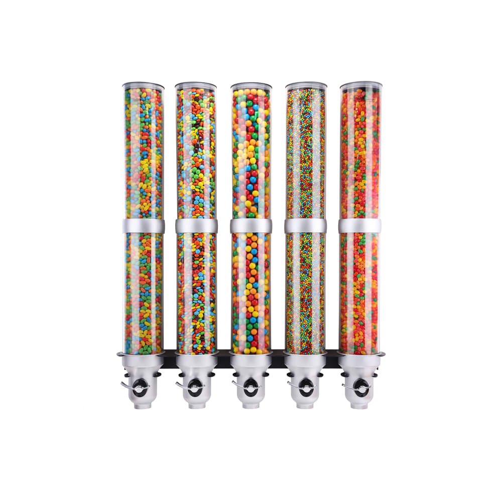 Cal-Mil 3618-5-39FF Wall-Mount Cereal Dispenser, (5) 9 liter Hoppers