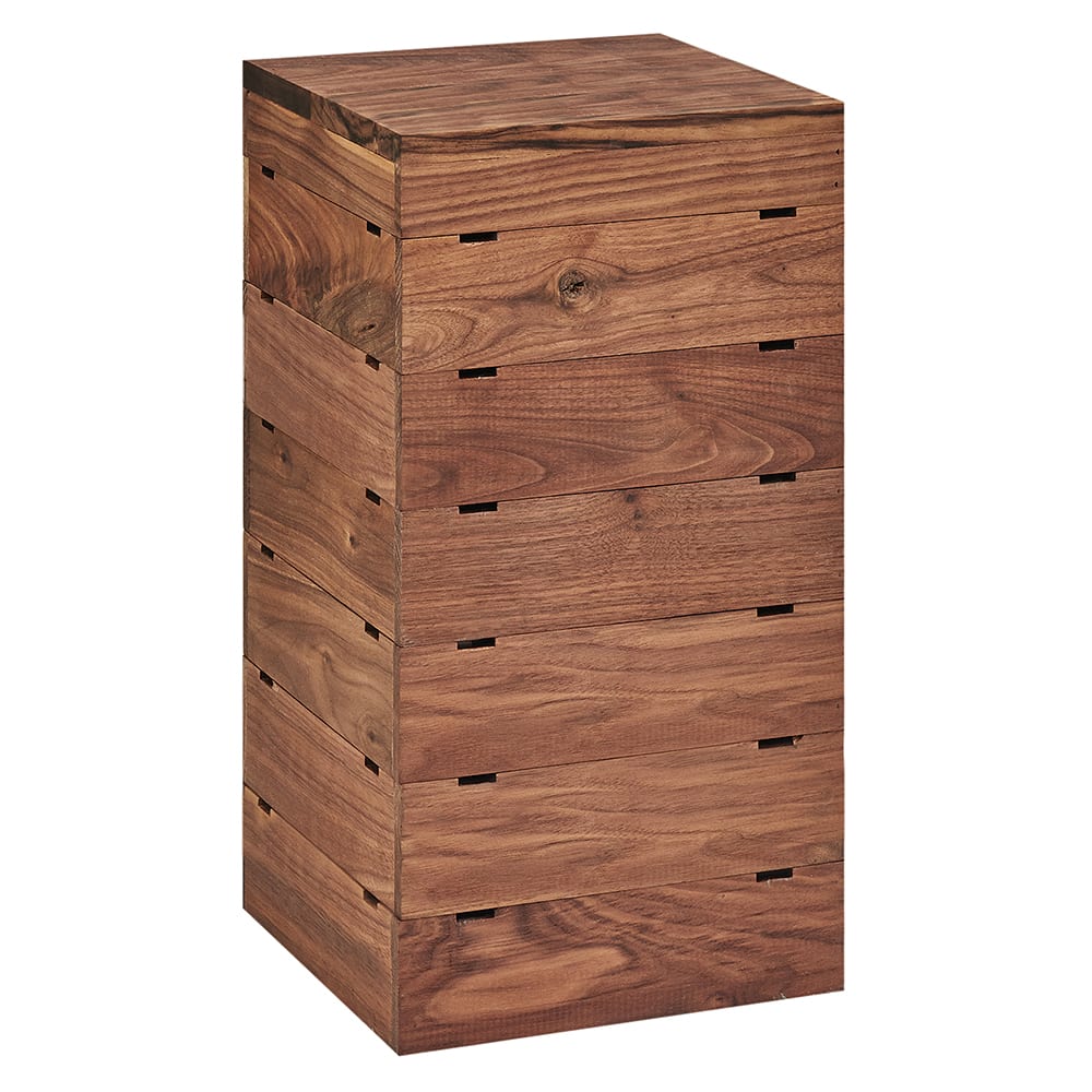 Cal-Mil 3627-78 9" Square Buffet Riser - 18"H, Walnut