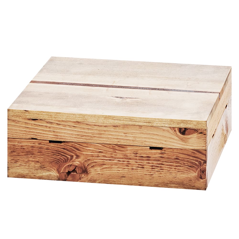 Cal-Mil 3628-4-99 12" Square Buffet Riser - 4"H, Reclaimed Wood