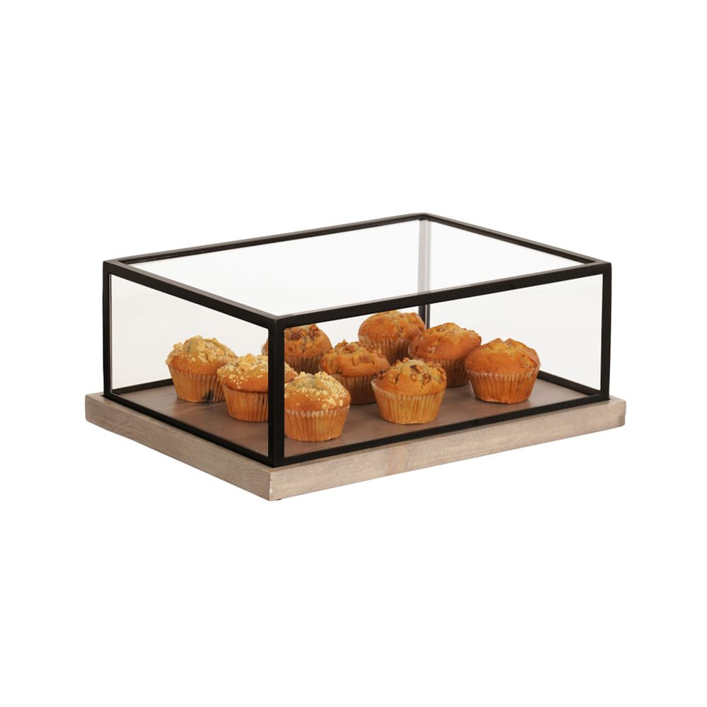 Cal-Mil 3648-1520-110ND Pastry Presentation Case w/ Lift-Off Lid - 20"W x 15"D x 8"H, Metal/Pine Wood