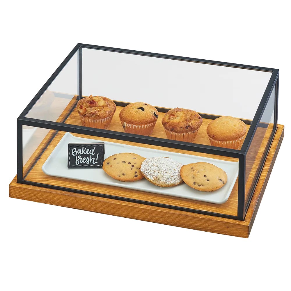 Cal-Mil 3648-1520-99 Pastry Presentation Case w/ Lift-Off Lid - 20"W x 15"D x 8"H, Metal/Reclaimed Wood