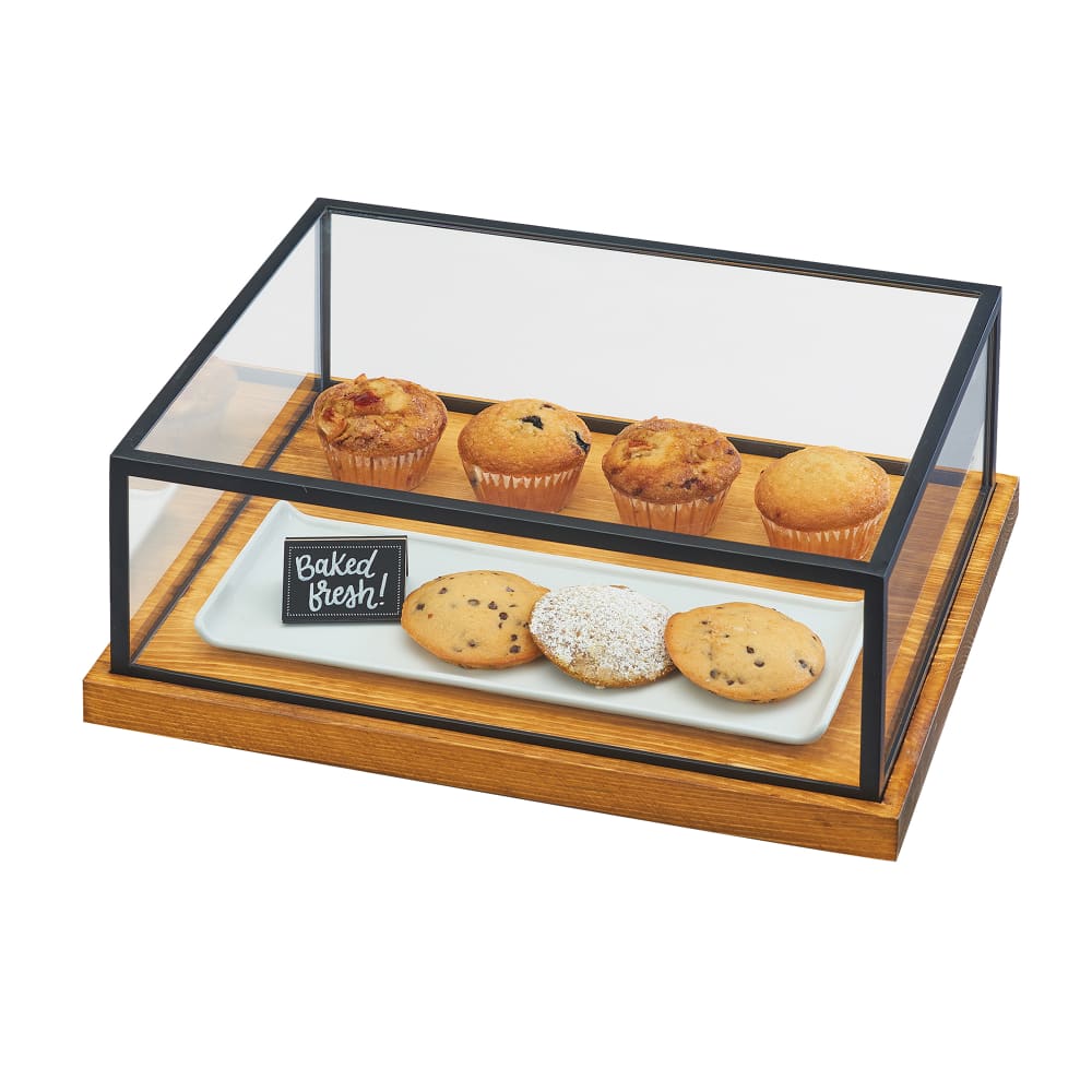 Cal-Mil 3648-1520-99ND Pastry Presentation Case w/ Lift-Off Lid - 20"W x 15"D x 8"H, Metal/Pine Wood