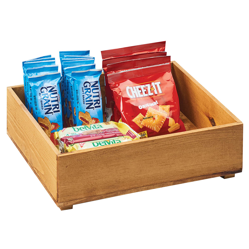 Cal-Mil 3682-1210-99 Rectangular Stacking Display Bin - 12"W x 10"D x 3 1/2"H, Reclaimed Wood