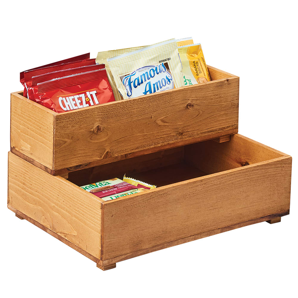Cal-Mil 3682-125-99 Rectangular Stacking Display Bin - 12"W x 5"D x 3 1/4"H, Reclaimed Wood