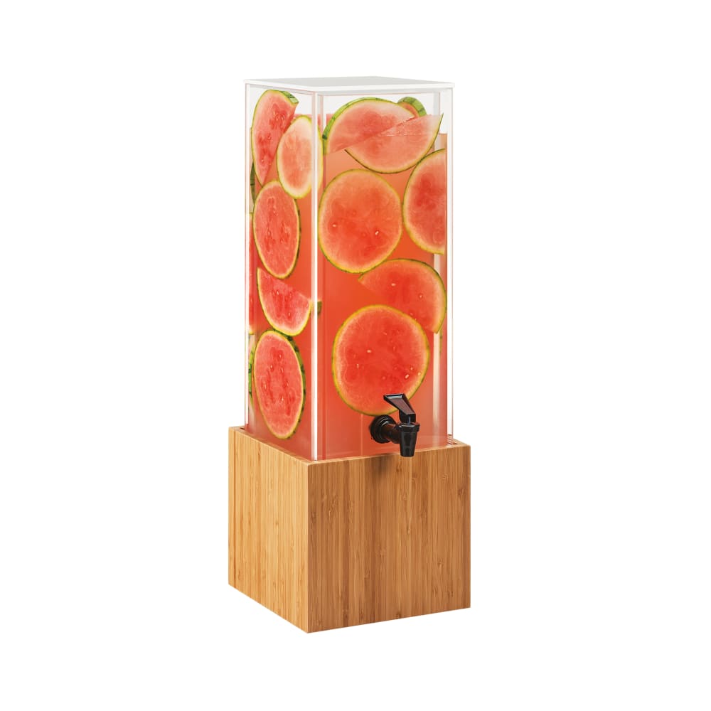Cal-Mil 3697-3-60 3 gal Beverage Dispenser w/ Infuser - Plastic Container, Bamboo Base