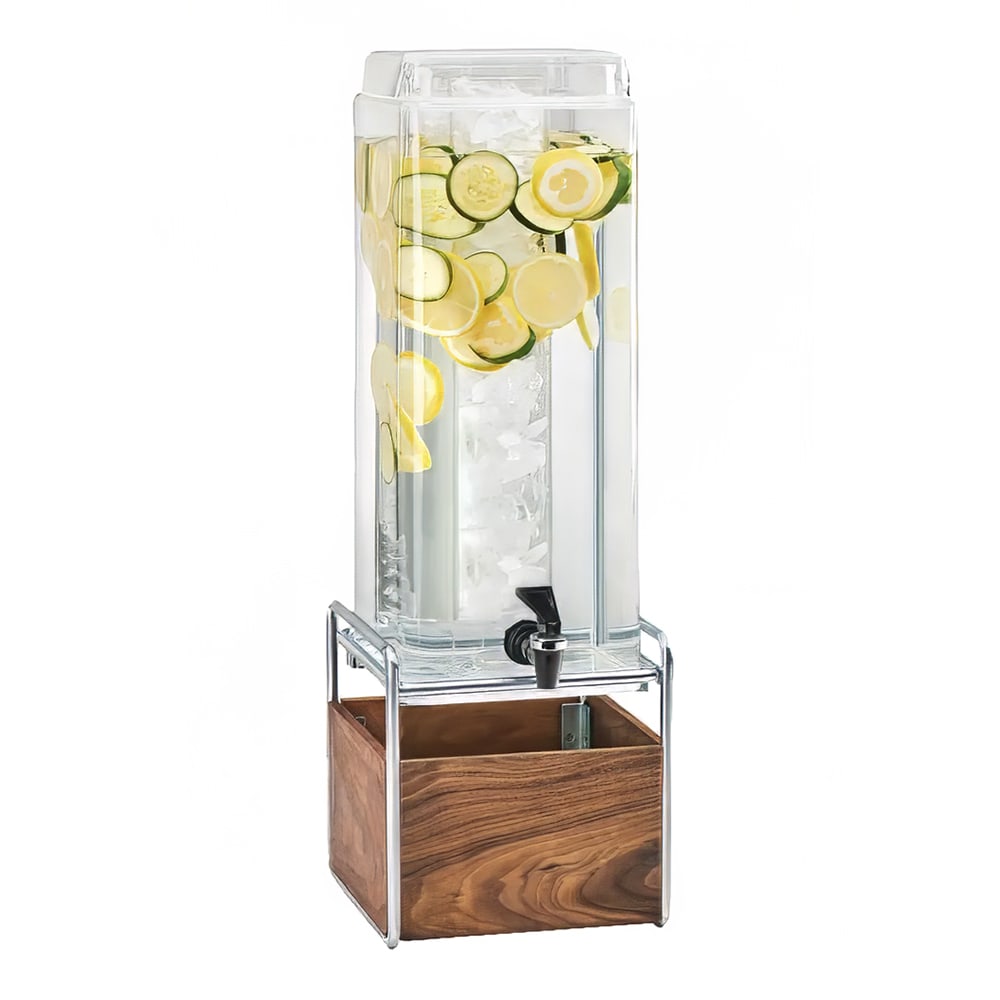 Cal-Mil 3703-3INF-49 3 gal Beverage Dispenser w/ Infuser - Plastic Container, Walnut/Chrome Base
