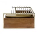 Cal-Mil 3712-46 Frame for Butane Stove - 14 1/4" x 12 3/4" x 7 1/4", Walnut/Brass thumbnail 3