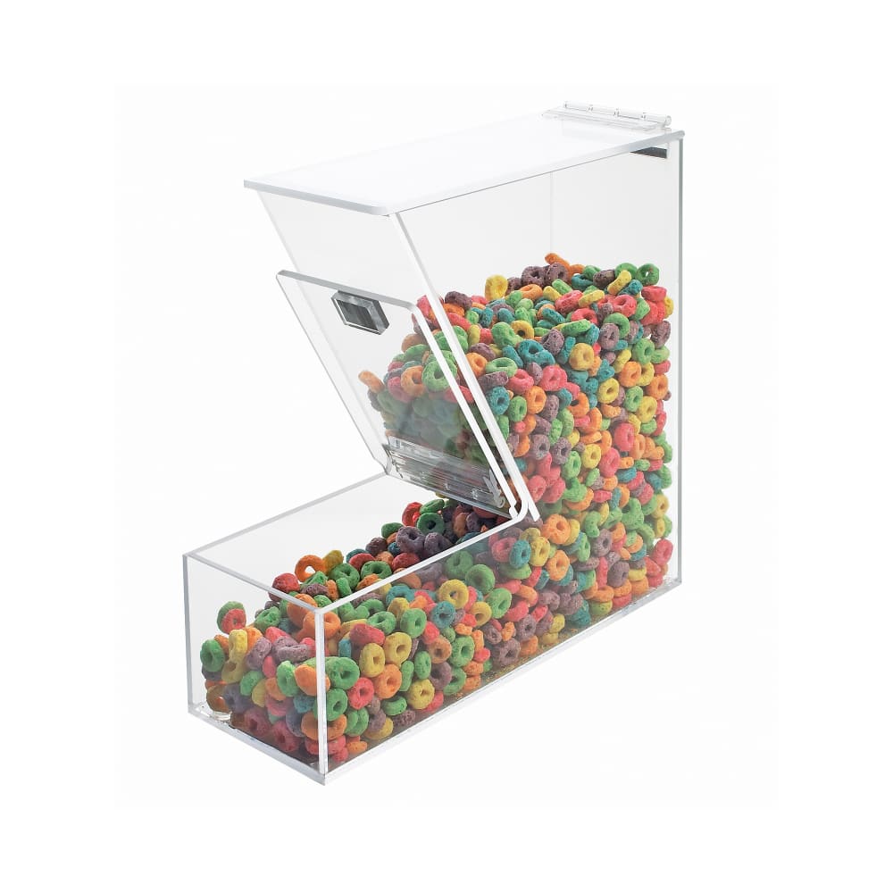 Cal-Mil 373 Countertop Acrylic Topping Bin, 4" x 11" x 11", Magnetic Lid