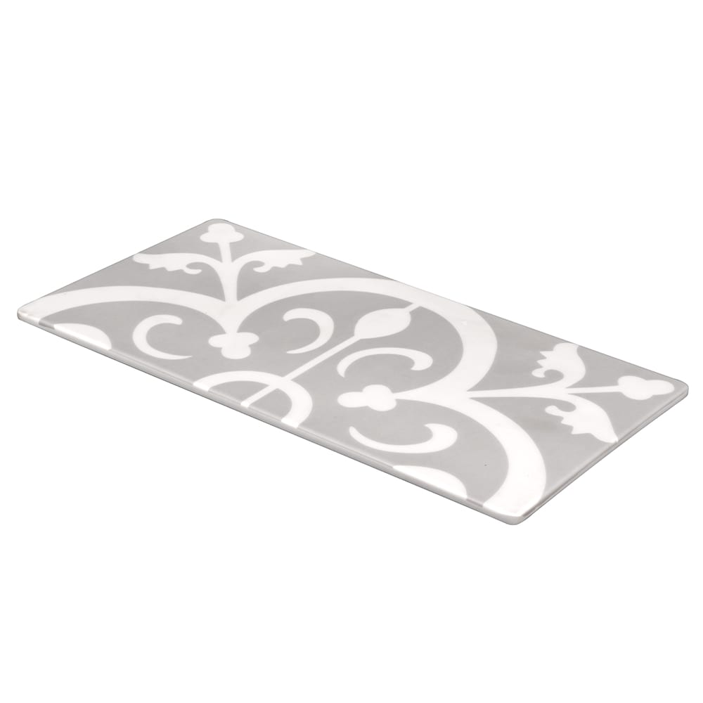 Cal-Mil 3731-86 Serving Tile - 12" x 6", Melamine, White/Gray